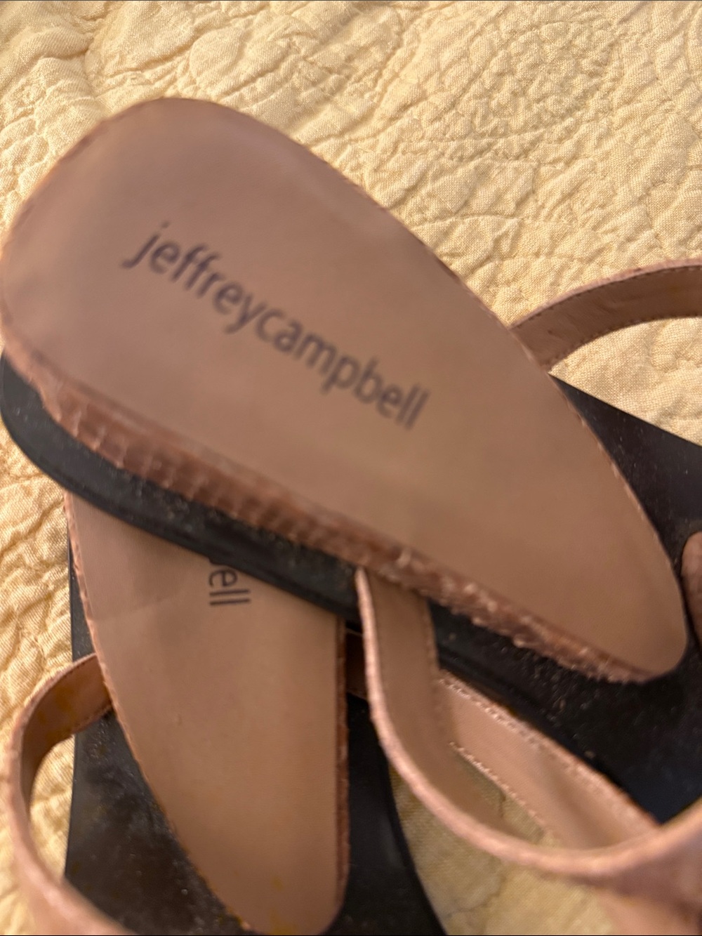 Jeffrey Campbell Brown Snake-Embossed Toe-Post Sandals - Picture 2 of 6